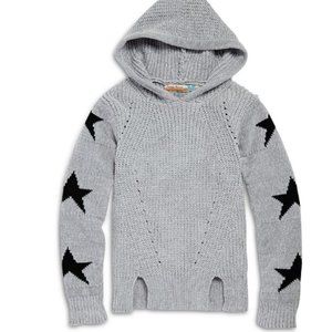 Vintage Havana Girls' Chenille Hooded Star Sweater - Grey